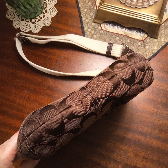 Coach Chocolate Brown Canvas Crossbody NWOT - Picture 2 of 7